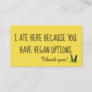 Vegan Friendly Business Cards