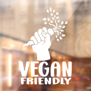 Vegan Friendly, Plant Powered,  Window Cling