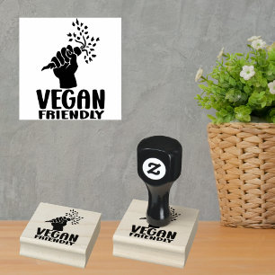 Vegan Friendly, Simple  Rubber Stamp