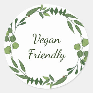 Vegan friendly wreath classic round sticker