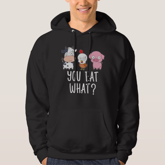 Vegan Gift Vegetarian Gifts Plant Funny Vegan Hoodie (Front)