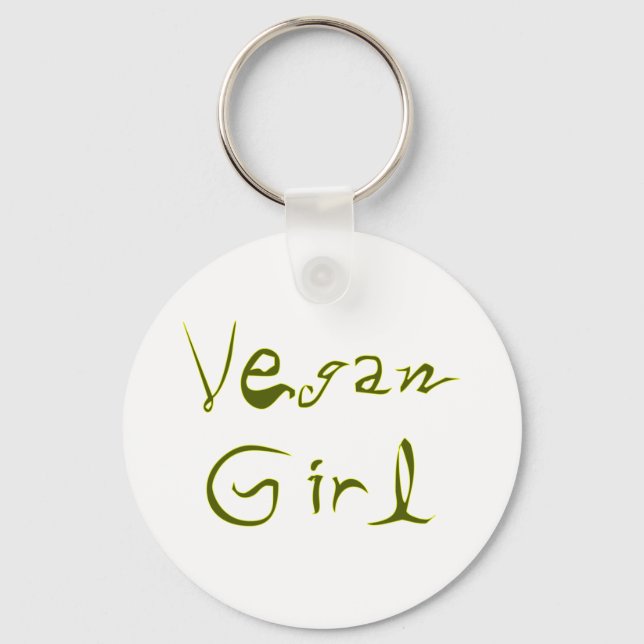 Vegan Girl 1 Keychain (Front)
