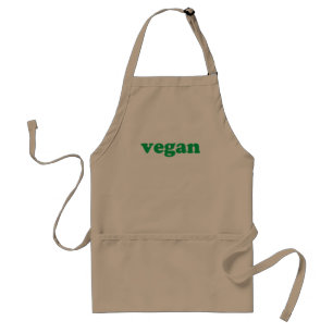 "vegan" green letters standard apron