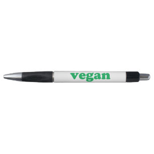 "vegan" green letters, white background pen