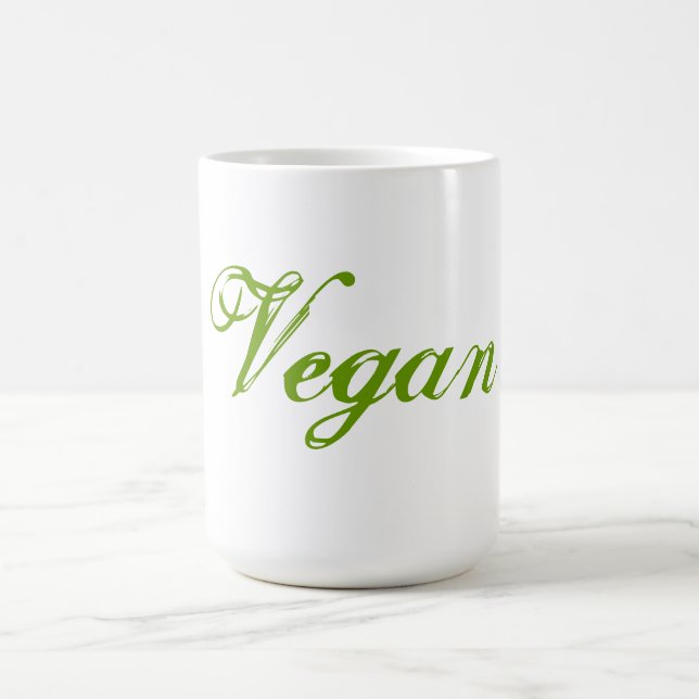 Vegan. Green. Slogan. Custom Coffee Mug (Center)