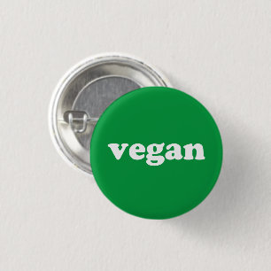 "Vegan" green white background 1 Inch Round Button