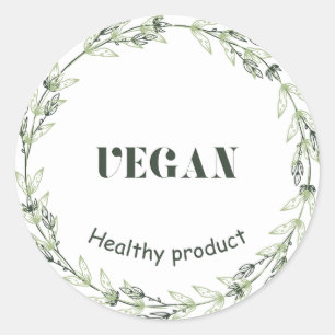 Vegan green white sticker
