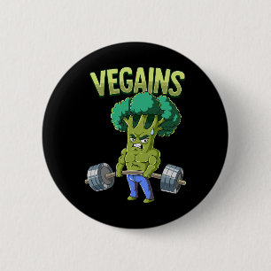 Vegan Gym Bodybuilding Vegains 2 Inch Round Button