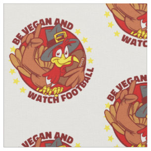 vegan happy thanksgiving turkey football fabric