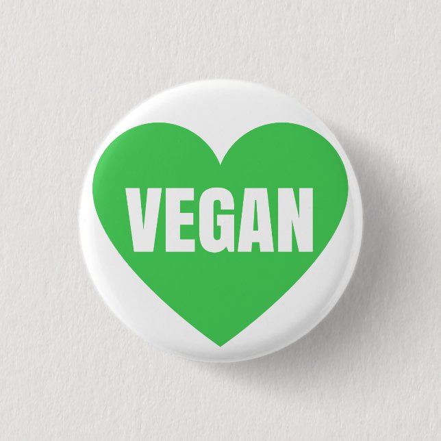VEGAN HEART 1 INCH ROUND BUTTON (Front)