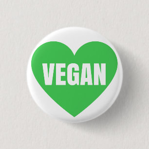 VEGAN HEART 1 INCH ROUND BUTTON