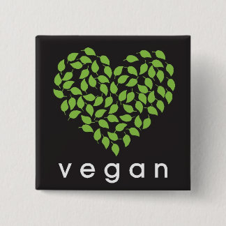vegan heART 2 Inch Square Button