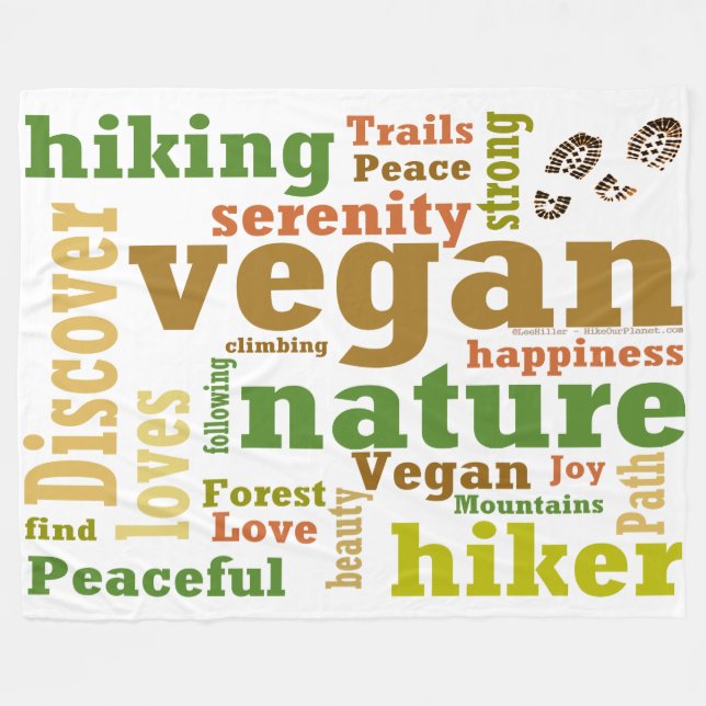 Vegan Hiker Hiking Serenity Fleece Blanket (Front (Horizontal))