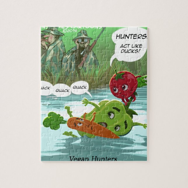 Vegan Hunters Funny Jigsaw Puzzle (Vertical)