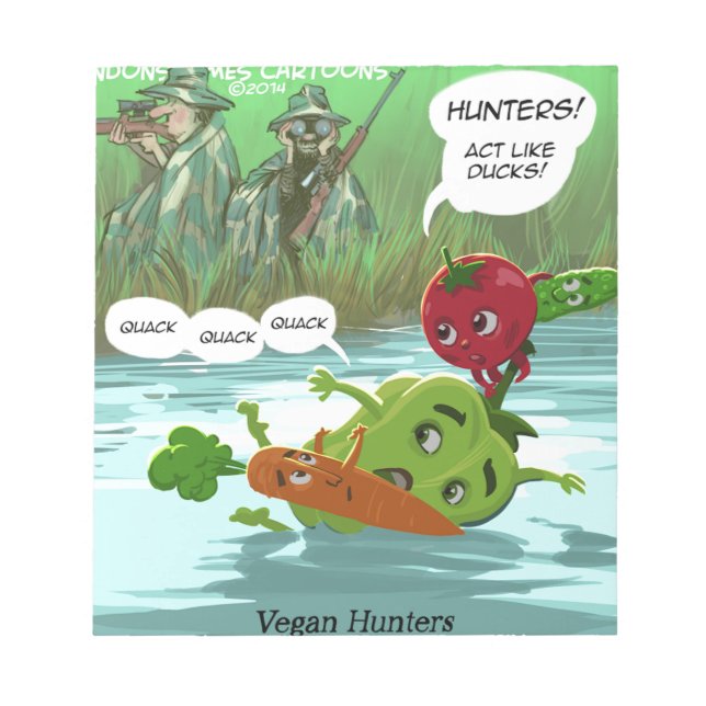 Vegan Hunters Funny Notepad (Front)