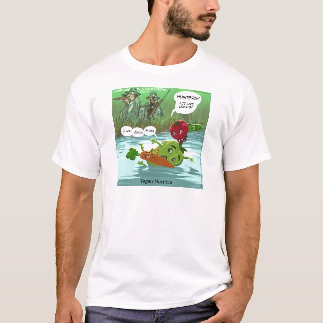 Vegan Hunters Funny T-Shirt (Front)