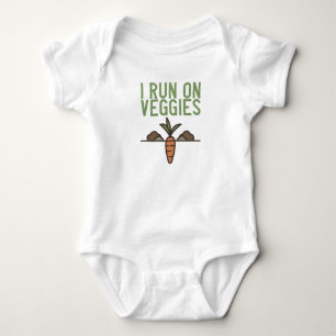 Vegan - I Run On Veggies Baby Bodysuit