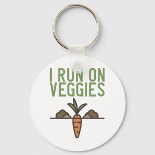 Vegan - I Run On Veggies Keychain