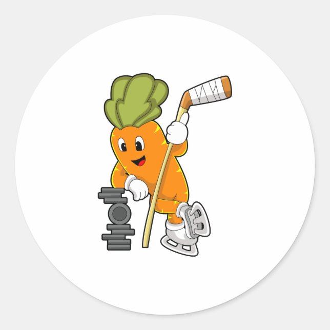 Vegan Ice hockey Ice hockey stick Classic Round Sticker (Front)