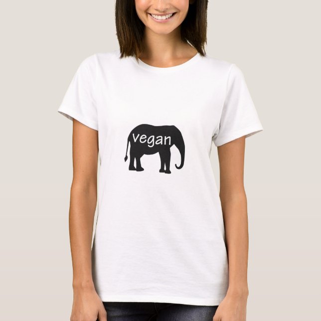 Vegan (in an elephant design) T-Shirt (Front)