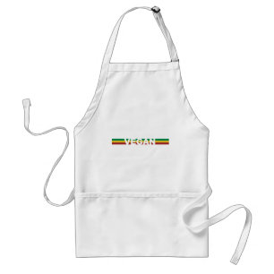 Vegan in Rasta Stripes Standard Apron