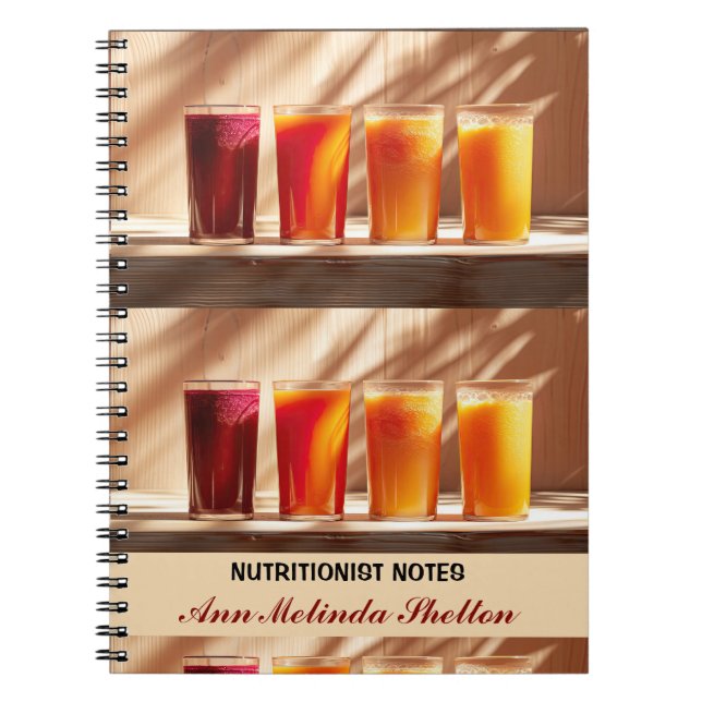 Vegan Juice Photo Nutritionist Notes Personalized Notebook (Front)