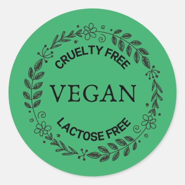 Vegan Lacatose Free Sticker (Front)
