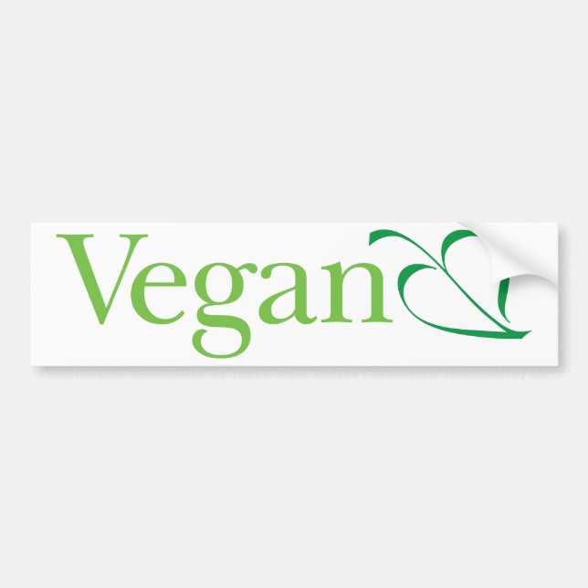 Vegan (Leaf): Bumper Sticker (Front)