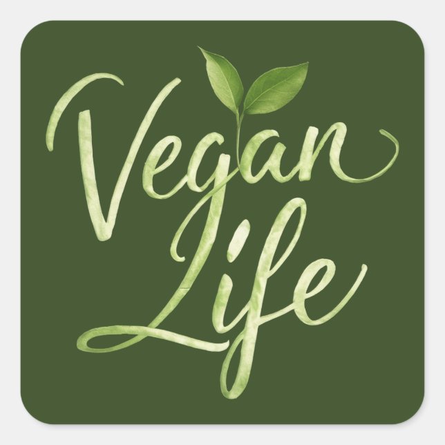 Vegan Life Square Sticker (Front)