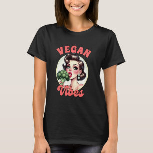 Vegan Life Vegetarian Broccoli Plant Based Vegan V T-Shirt