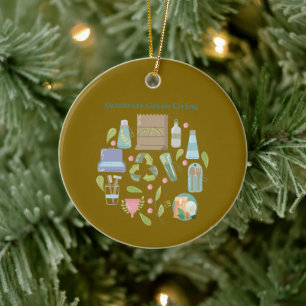 Vegan Lifestyle and Eco-Friendly Gift Ceramic Ornament