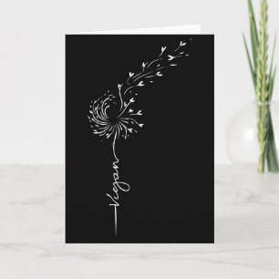 Vegan Lifestyle Dandelion Line Art Vegan Plant Card