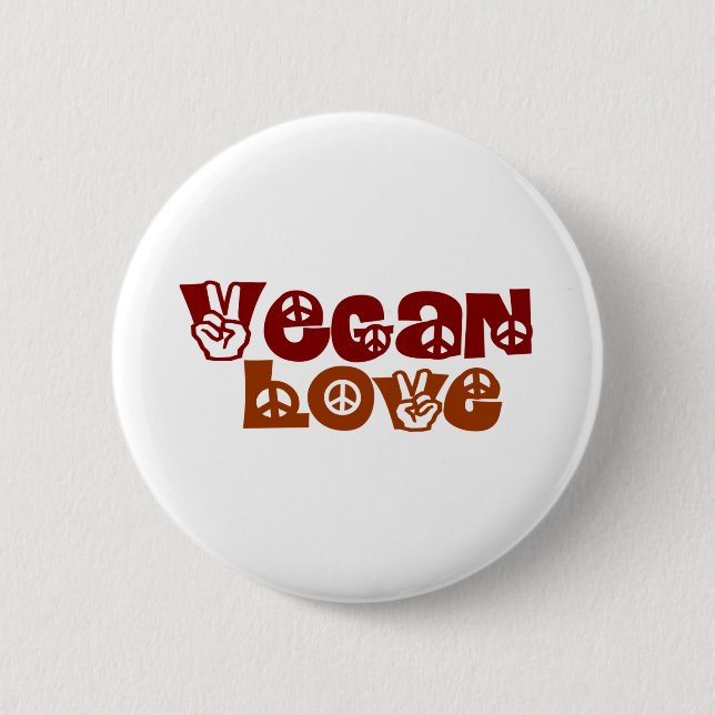 Vegan Love 2 Inch Round Button (Front)