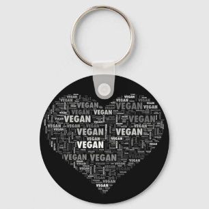 Vegan love heart design keychain