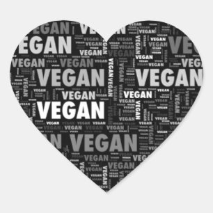Vegan love heart design sticker