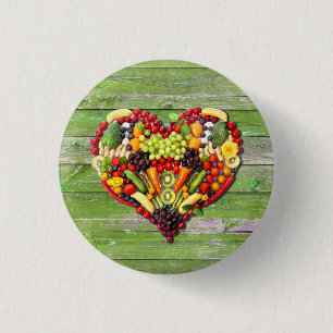 VEGAN LOVE - your Heart 1 Inch Round Button