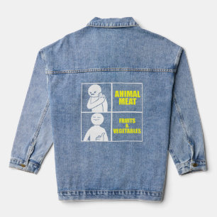 Vegan Meme Humourous Vegetarian Food Diet Denim Jacket