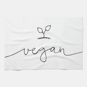 Vegan Minimalistic Custom Background Colour Kitchen Towel