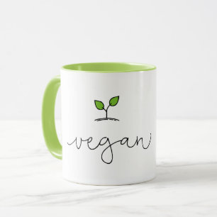 Vegan Minimalistic Custom Background Colour Mug