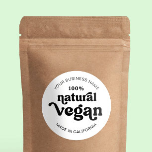 Vegan Modern Retro Natural Food Bakery Label