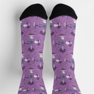 Vegan Mushroom Pattern Socks