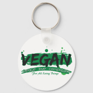 Vegan Peace Love Compassion Keychain