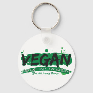 Vegan Peace Love Compassion Keychain