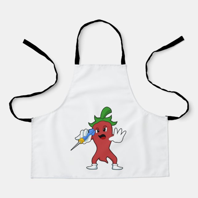 Vegan Pepper at Darts with Dart.PNG Apron (Front)