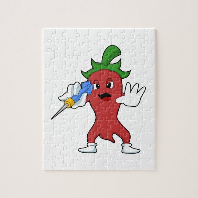 Vegan Pepper at Darts with Dart.PNG Jigsaw Puzzle (Vertical)