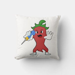 Vegan Pepper at Darts with Dart.PNG Throw Pillow