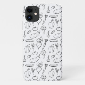 Vegan phone case - doodle vegetables theme