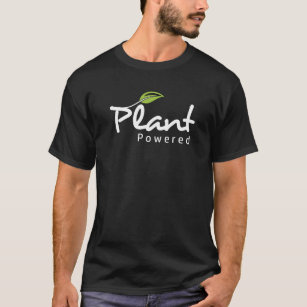 Vegan "Plant Powered" black t-shirt