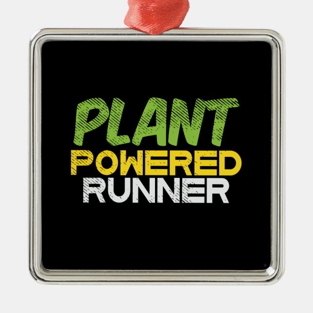 Vegan - Plant Powered Runner Metal Ornament (Front)