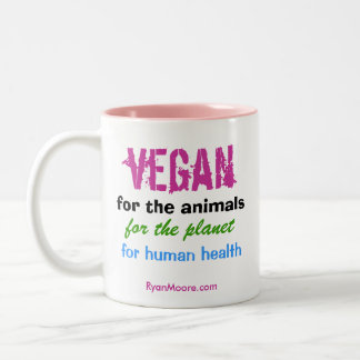 Vegan pour les animaux Tasse à café à deux tons